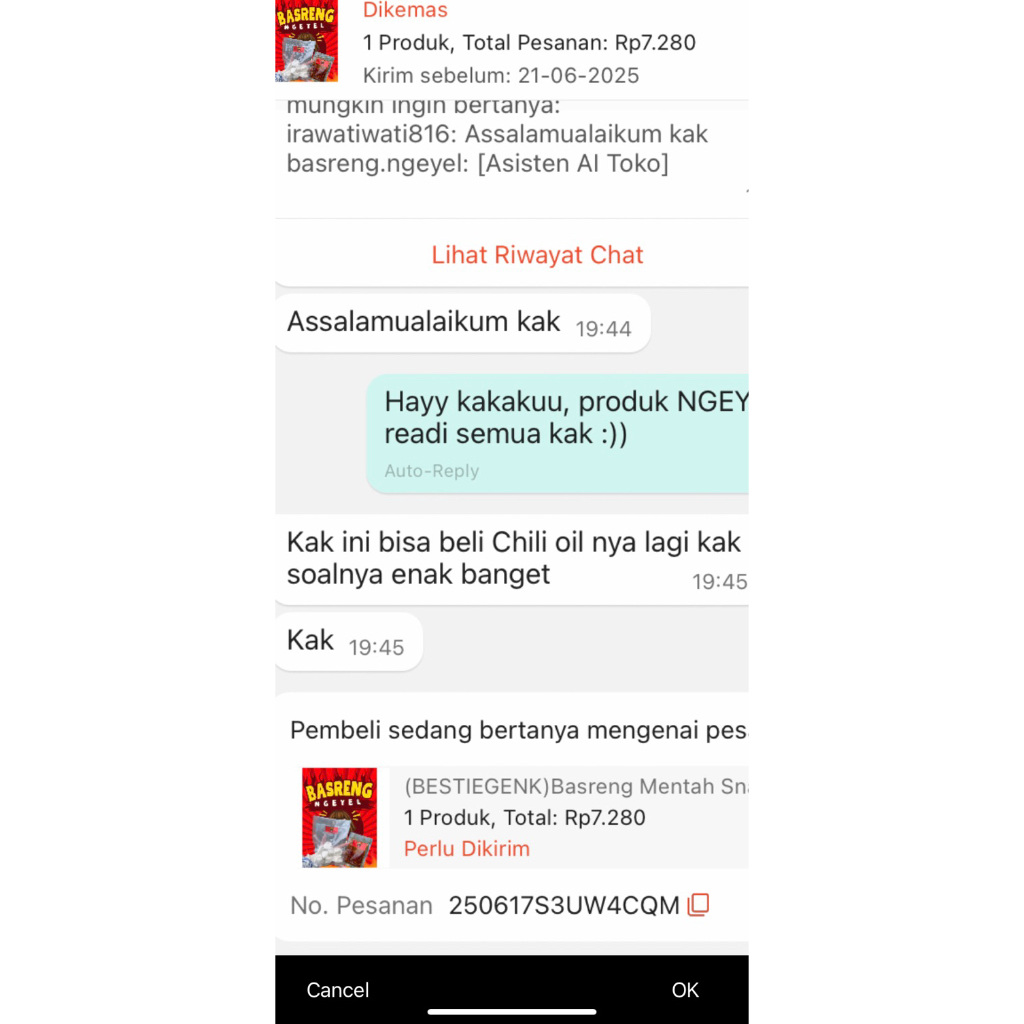 

EXTRA CHILI OIL NGEYEL PER PCS