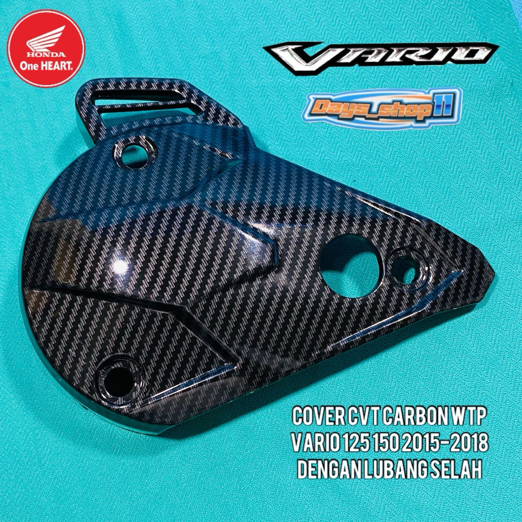 Cover Tutup Keong Cvt Carbon Karbon wtp Vario 125 150 New 2016-2018 Dengan lubang selah