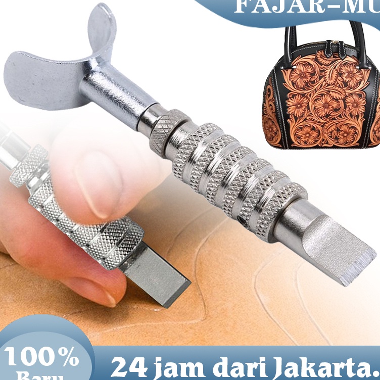 

KODE Q8J Carving Knife Handmade Kulit Ukiran Rotary Handmade Adjustable Swivel Leather Tools Rotating Blade
