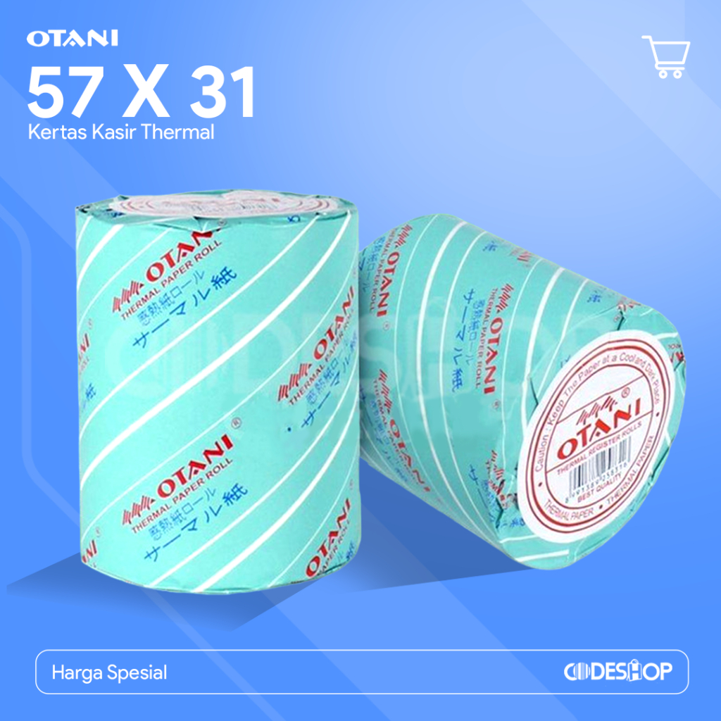 

Thermal Paper Roll OTANI Black Kertas Struk Hitam 57x31 57x47 80x80 mm Pack Grosir
