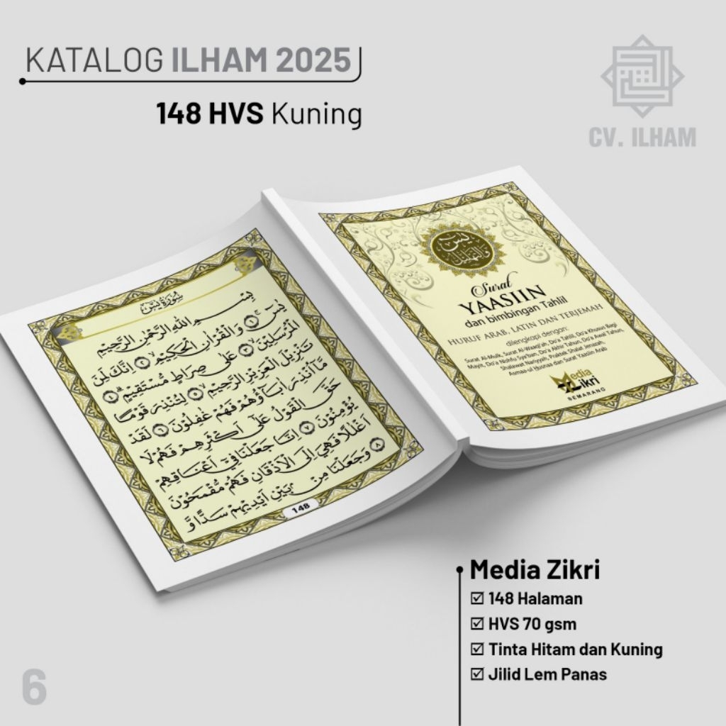 BUKU YASIN DAN TAHLIL MEDIA ZIKRI 148 HAL HVS NON COVER