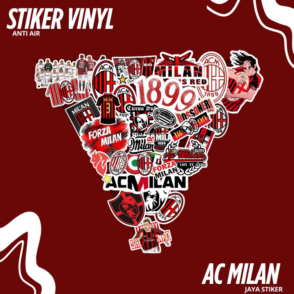 

STIKER CLUB AC MILAN [100PCS] DESAIN TERBARU ANTI AIR VYNYL STIKER PINTU MOBIL KACA TUMBLR HELEM LAPTOP