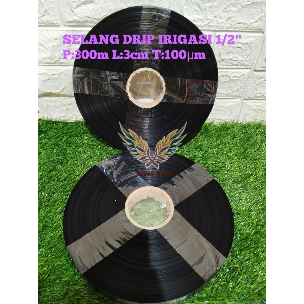 SELANG DRIP IRIGASI 1/2" INCH 300 METER 100 MIKRON