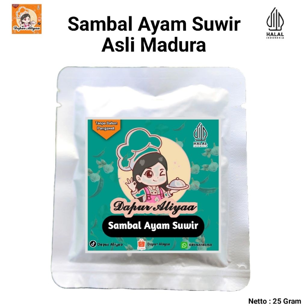 

Sambal Ayam Suwir Cakalan Tongkol Cumi Teri Enak Gurih Kemasan Sachet 25 Gram Resep Dapur Aliyaa