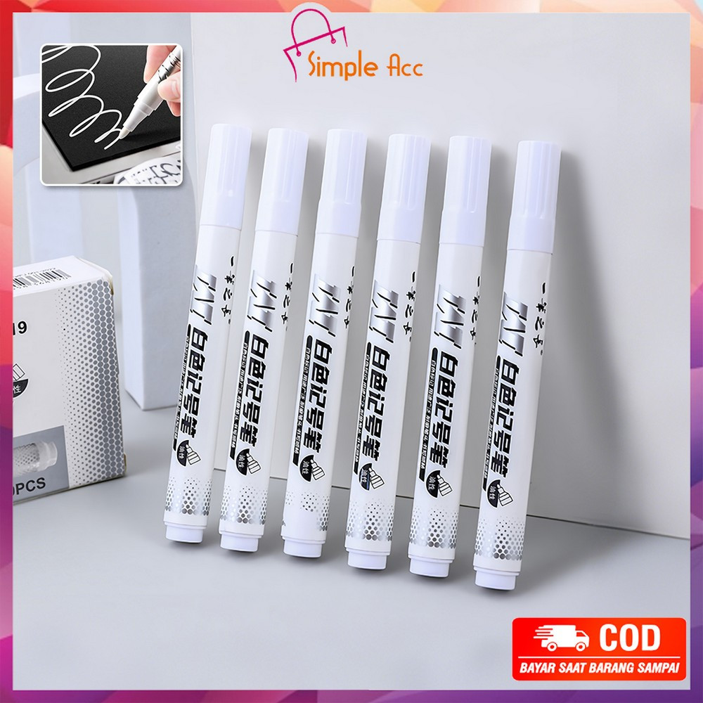 

DO-A121 Spidol Putih Pena Graffiti Tinta Permanen Tahan Air Tidak Luntur / Spidol Marker Putih Lukisan Sepidol Waterproof