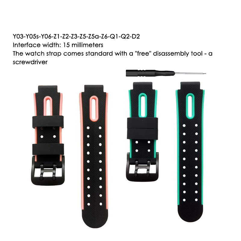 FX 15mm Tali Jam Smartwatch IMOO Y03-Y05s-Y06-Z1-Z2-Z3-Z5-Z5a-Z6-Q1-Q2-D2 Silikon Strap