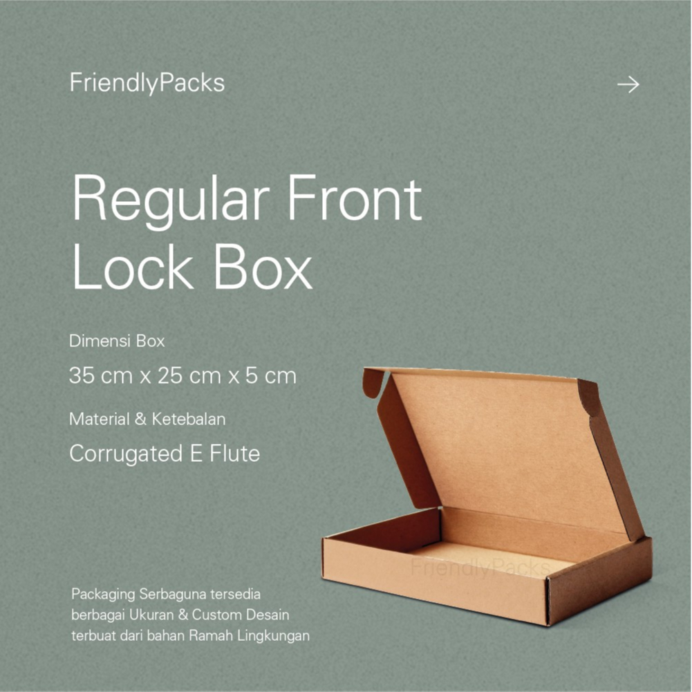 

Regular Front Lock Box Packaging Corrugated / Kotak Kardus Packaging