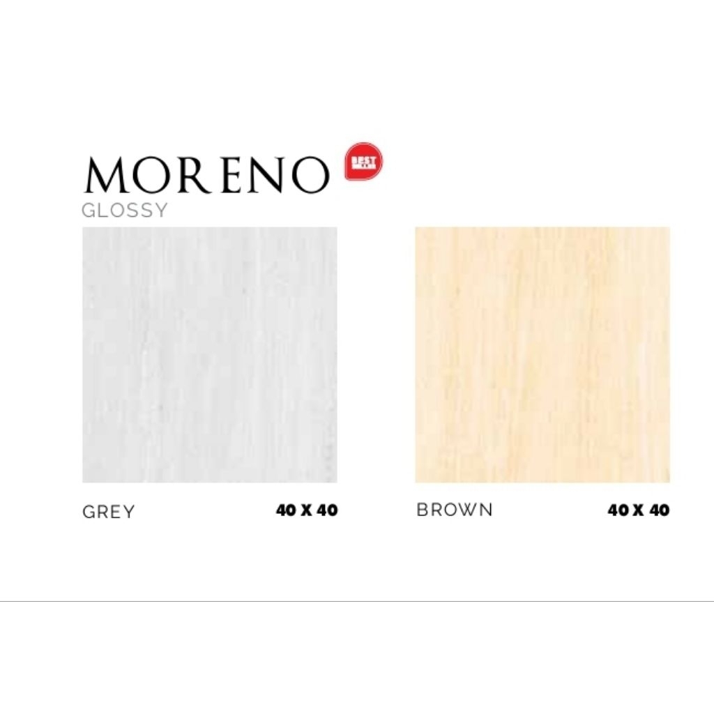 KERAMIK MEREK ASIA TILE TYPE MORENO GREY MORENO BROWN UKURAN 40X40 GLOSSY