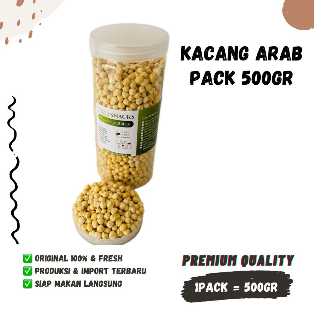 

KACANG ARAB 500gr Humus Garbanzo Chick Peas Matang Chickpeas Roasted Gram Whole Jagung Arab India