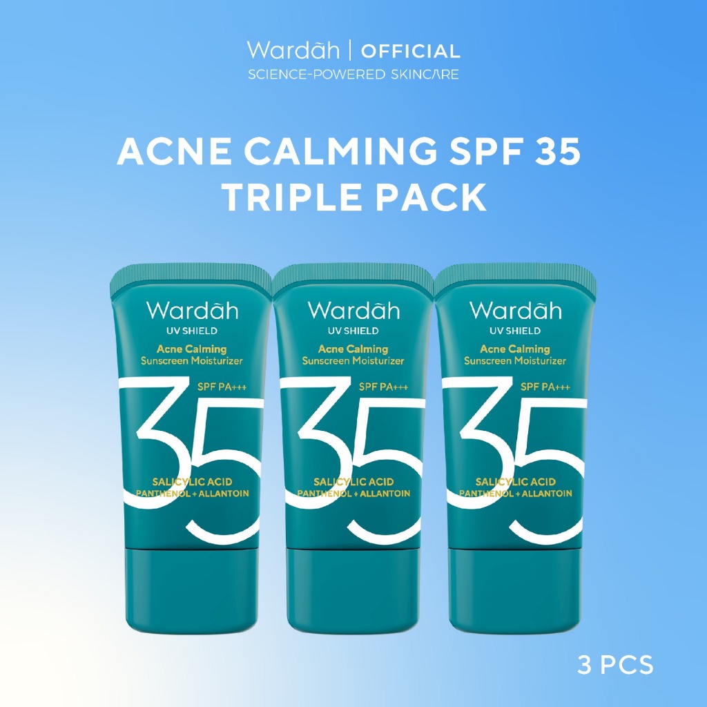 Wardah Sunscreen UV Shield Triple Pack Buy 3 Get 4 SPF 35 PA +++ / SPF 50 PA++++ (Airy Smooth, Essen