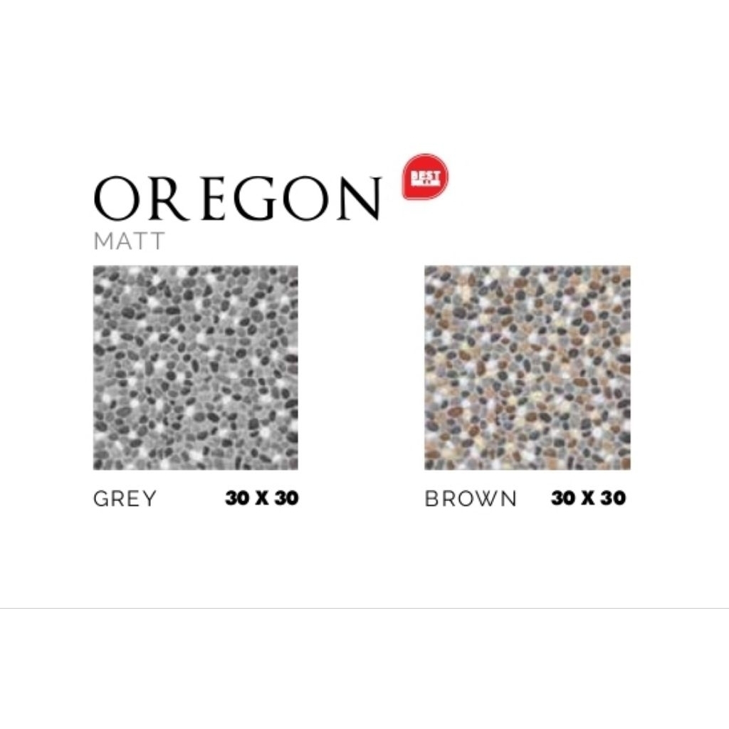KERAMIK MEREK ASIA TILE TYPE OREGON GREY OREGON BROWN UKURAN 30X30 MATT