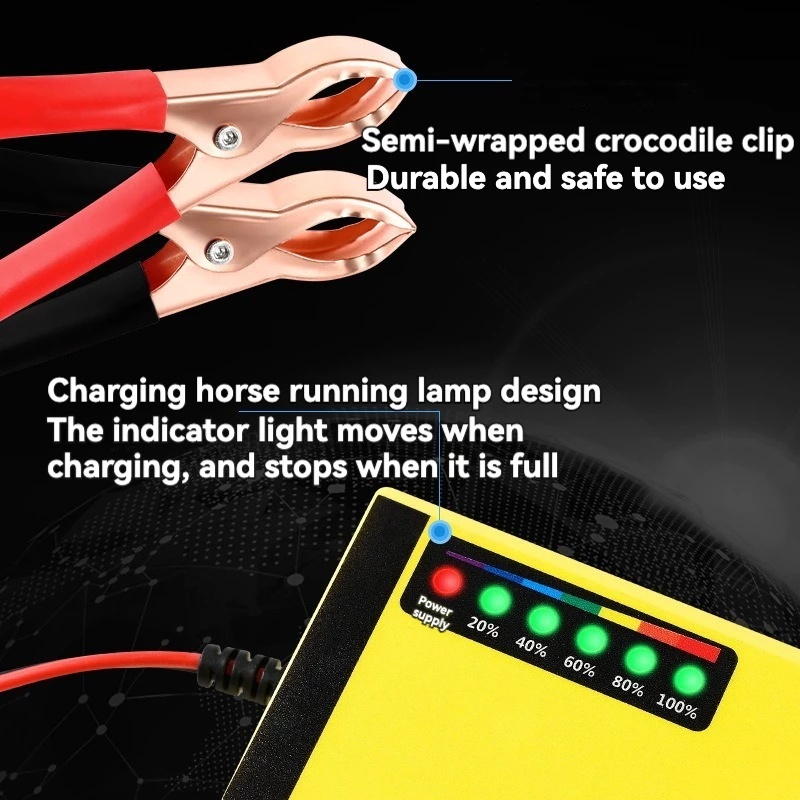 Charger Aki Portable 12V 2A/Charger Aki 12V7Ah-20Ah Alat Cas Aki Car Truck Motorcycle Battery