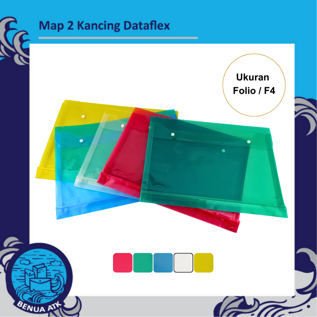 

Dataflex Map Plastik 2 Kancing Spine Document Bag Folio F4 (isi 12pcs) DF-7113