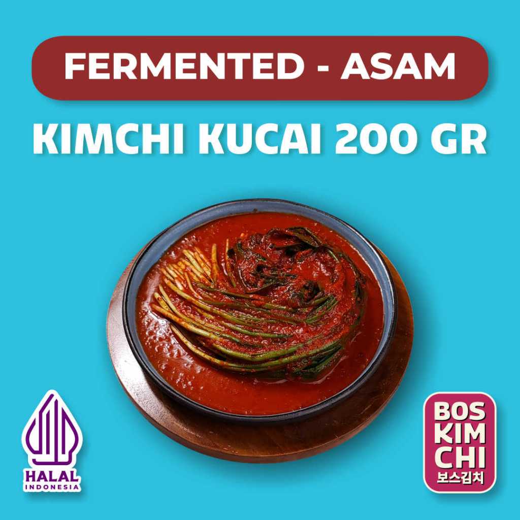 

Kimchi Kucai 200 gr Asam | Boskimchi | Buchu Kimchi Fermented