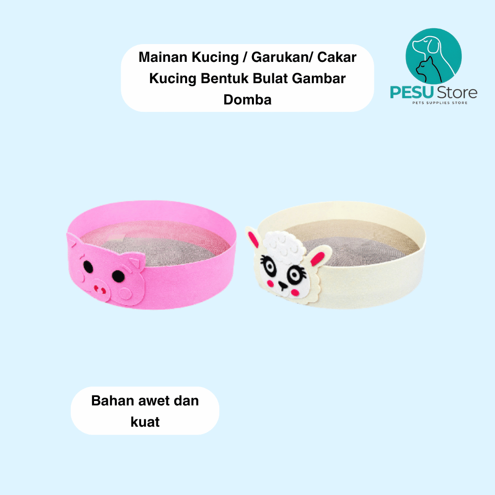 Mainan Kucing / Garukan/ Cakar Kucing Bentuk Bulat Gambar Domba