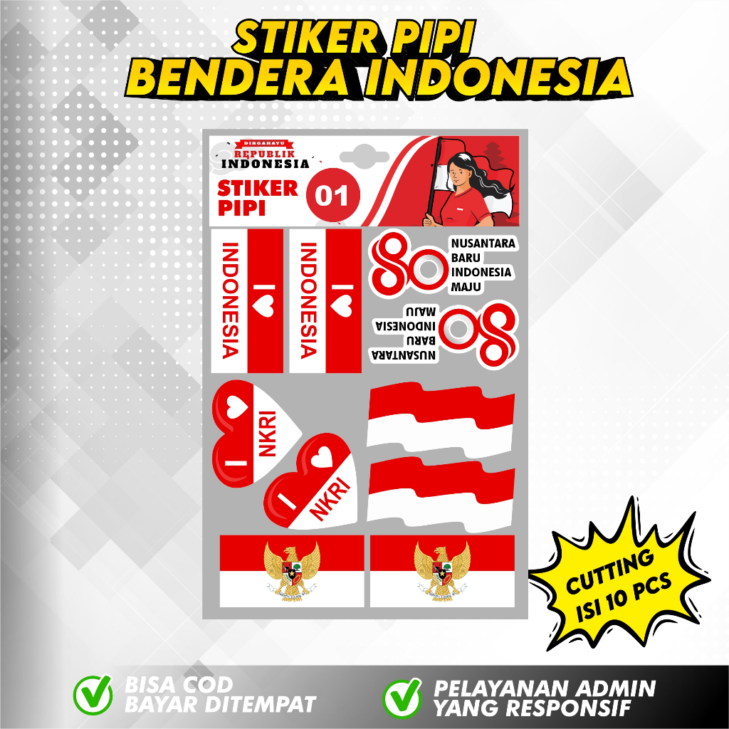 

Stiker Pipi Bendera - Sticker Setiker Bendera Pipi Merah Putih Kemerdekaan Indonesia 17 Agustus