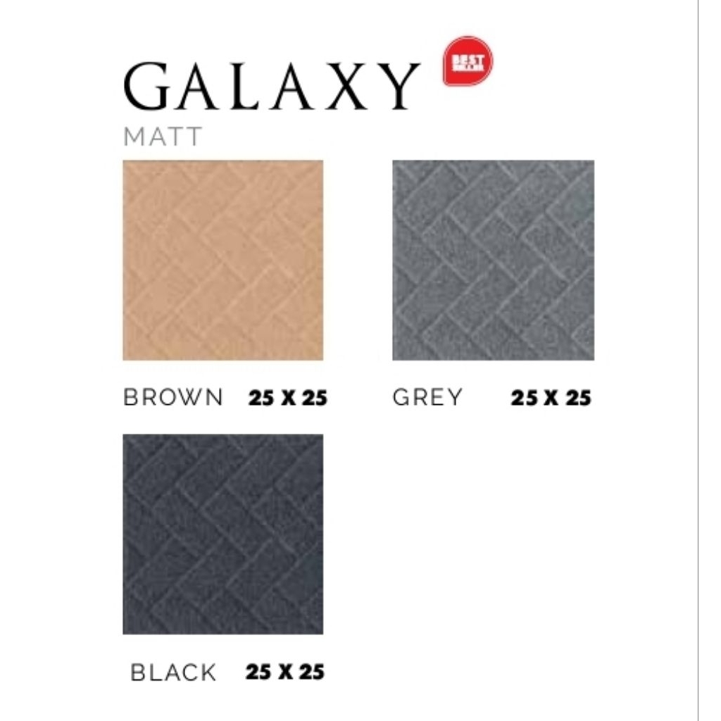 KERAMIK MEREK ASIA TILE TYPE GALAXY BROWN GALAXY GREY GALAXY BLACK UKURAN 25X25 MATT