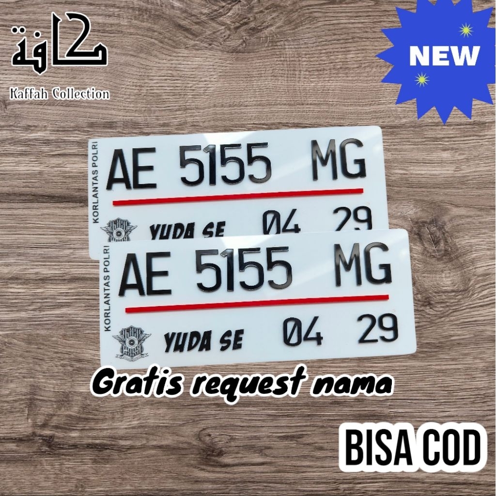 plat nomor motor akrilik timbul costum universal