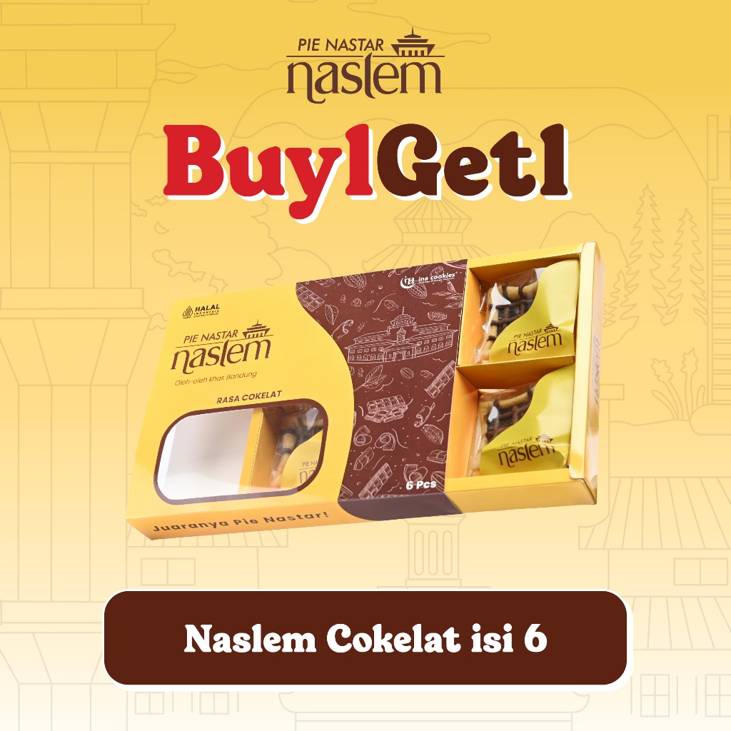 

(BUY 1 GET 1) Pie Nastar Naslem Cokelat isi 6 pcs Oleh-Oleh Bandung by Ina Cookies (exp. pertengahan Juli