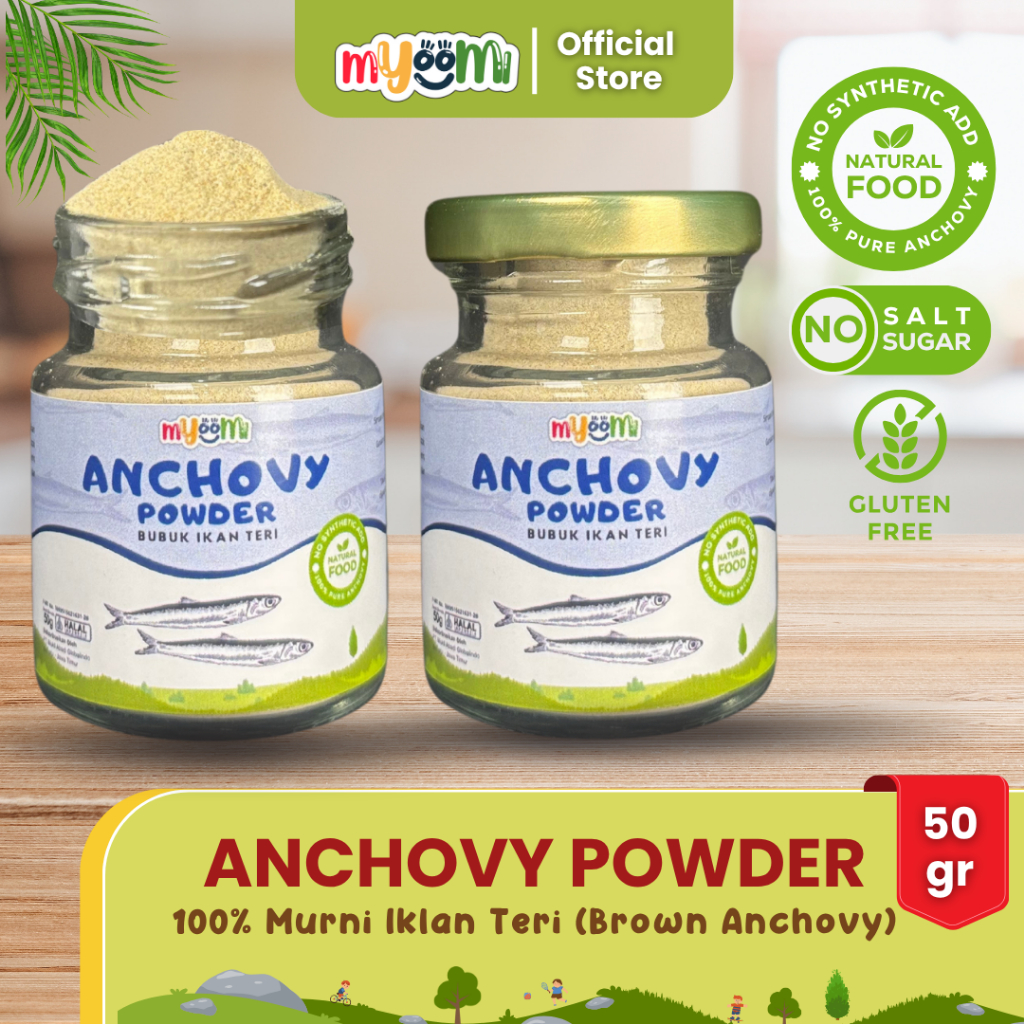 

Myoomi Anchovy Powder Bubuk Ikan Teri 50gr | Bubuk Teri Mpasi Halal | Brown Anchovy Powder