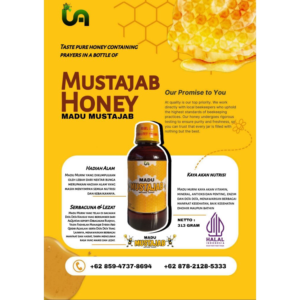 

MADU MUSTAJAB 313 gr madu murni & do'a do'a khusus