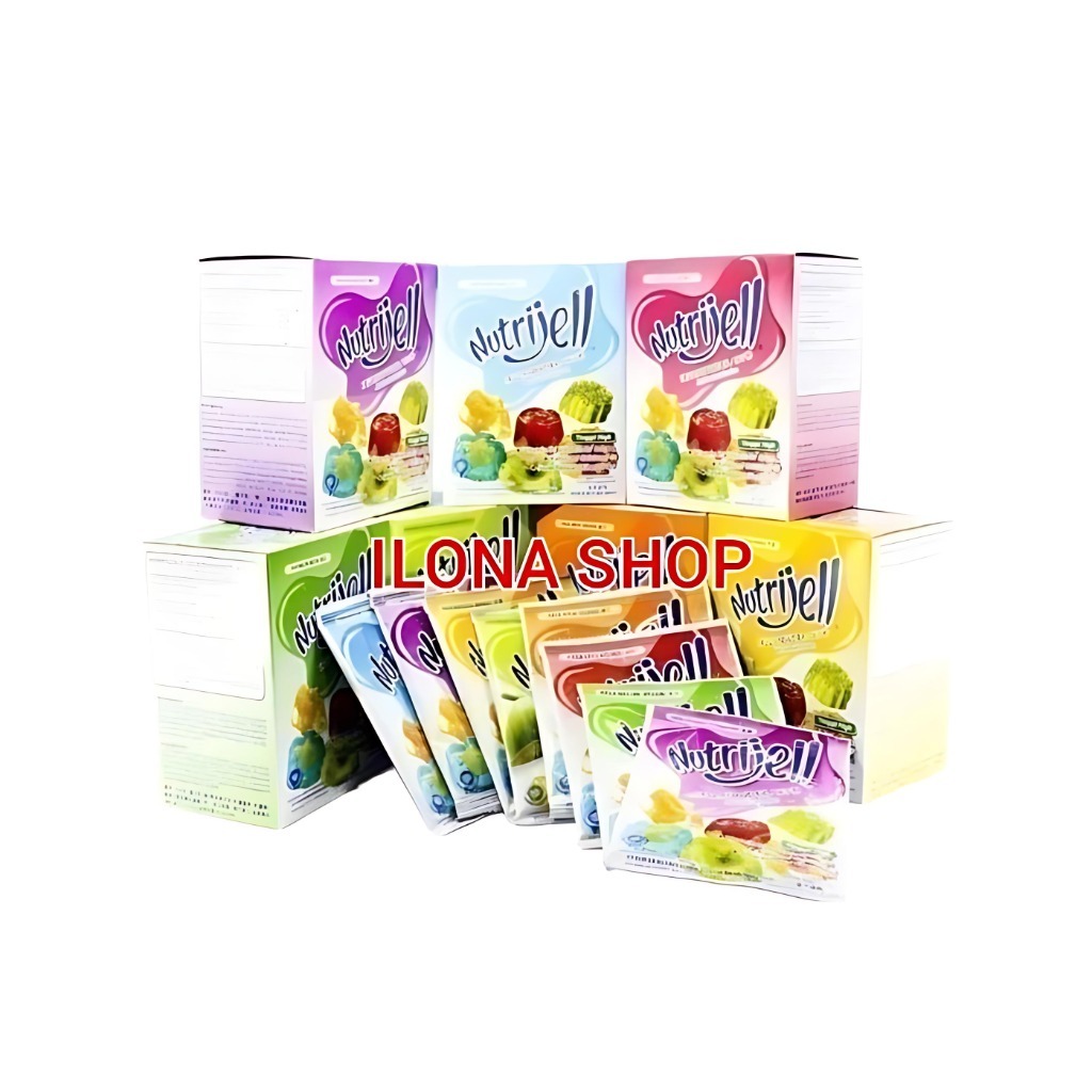 

NUTRIJELL 1 BOX ISI 12 PCS BUBUK AGAR JELLY PUDDING INSTAN NUTRIJEL