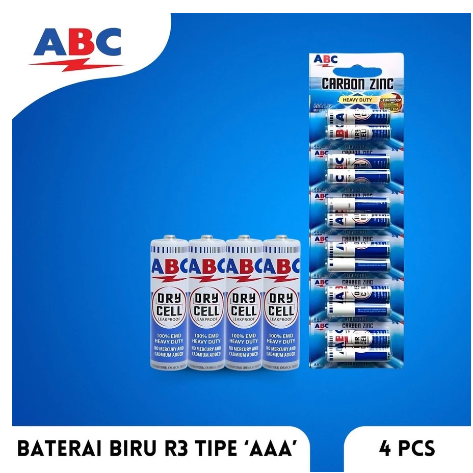 (1 RENTENG) ABC R3/ABC Baterai Biru R3 'AAA'