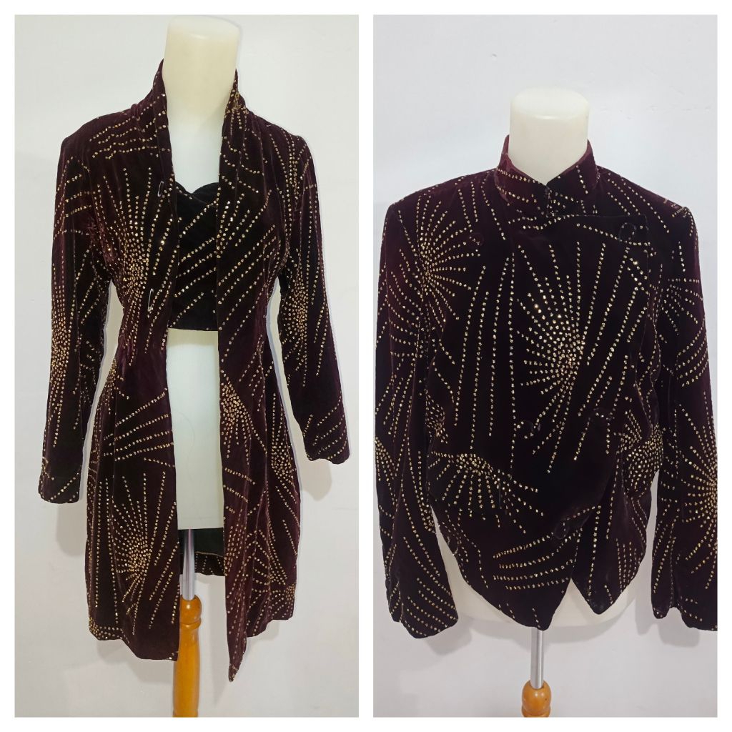 preloved sepasang baju bludru pengantin