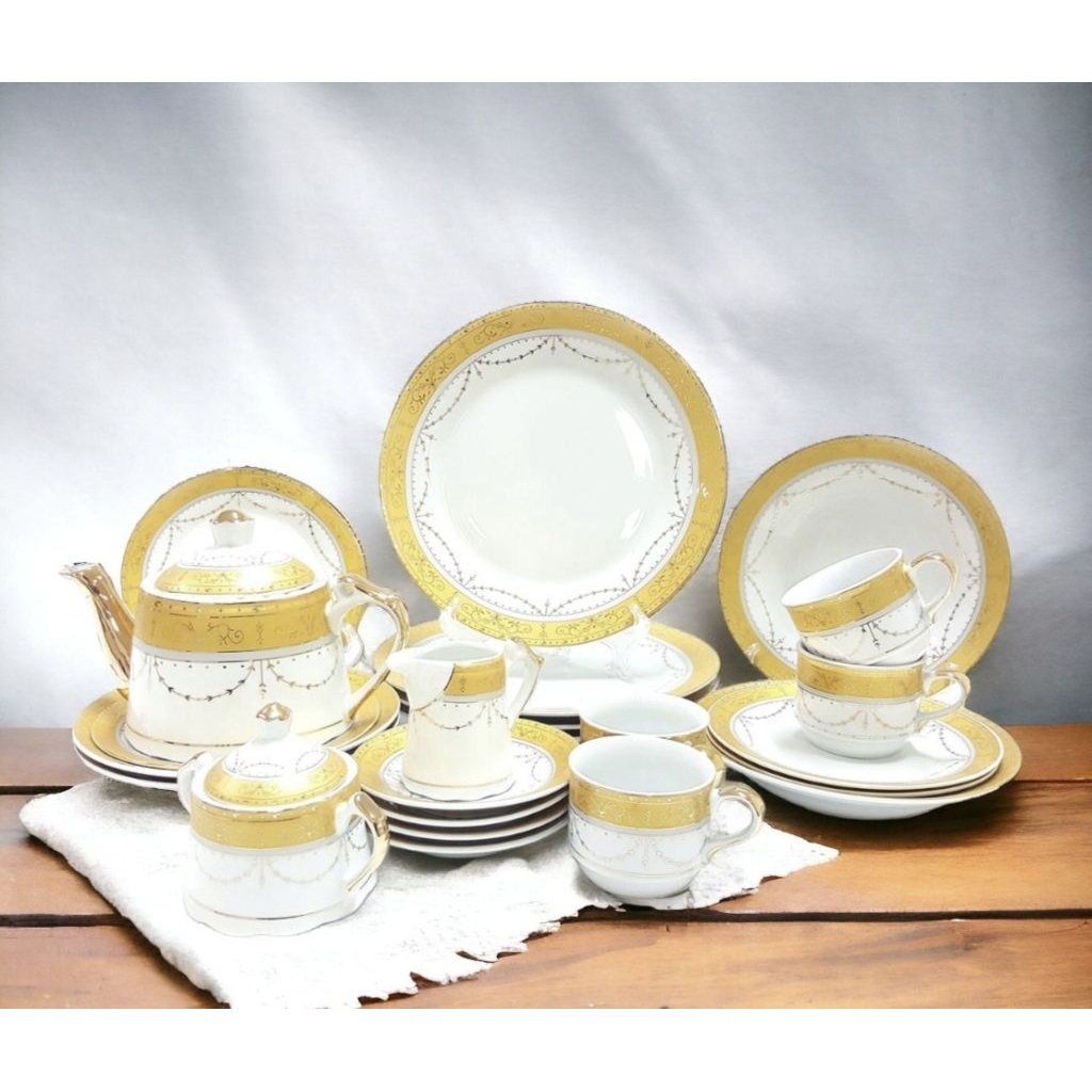 Dinner Set Vicenza D88 Piring PADI, set perangkat makan VICENZA lengkap terbuat dari porselain, 12 p