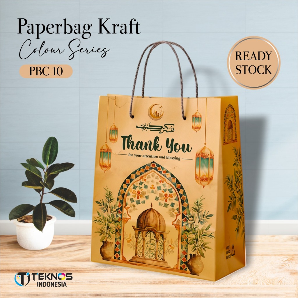 

[12 PCS] PAPER BAG MOTIF KRAFT - TAS SOUVENIR PERNIKAHAN READY STOCK PBC 10