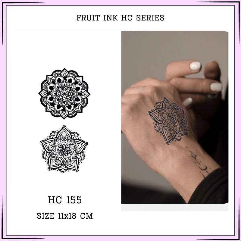 Motify Premium Tattoo Temporary HC-155  Fruit Ink Tato Temporer Motif Bunga terong dayak tribal