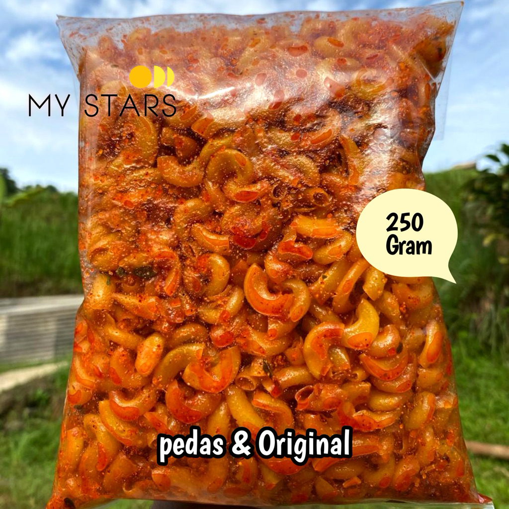 

Makaroni Cikruh Daun jeruk 250 Gram Pedas Original
