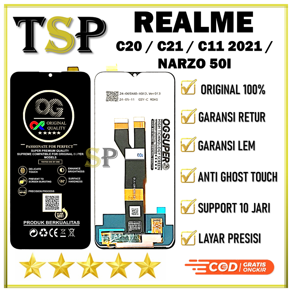 LCD OPPO REALME C20 / C21 / C11 (2021) LCD OP NARZO 5Oi LCD ORIGINAL PABRIK 100%