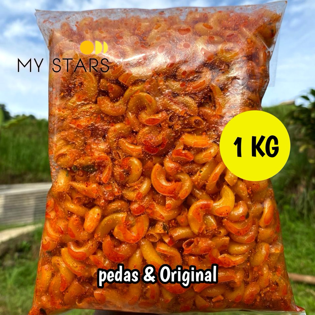 

Makaroni cikruh kriuk bantat 1 KG pedas origina Daun Jeruk