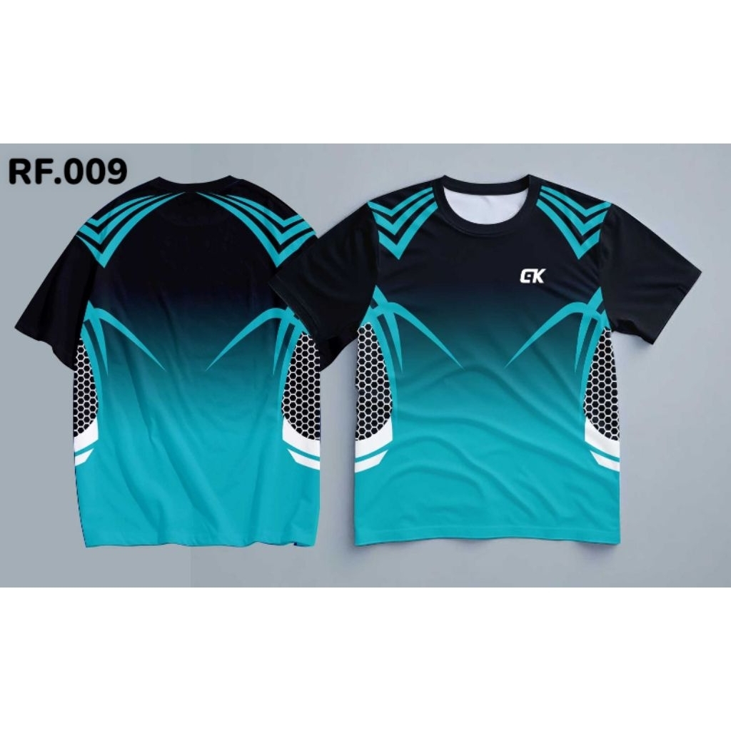 BAJU JERSEY OLAHRAGA PRIA FULL PRINTING BAJU DRY-FIT LENGAN PENDEK BAJU BADMINTON VOLLY RUNNING JERS