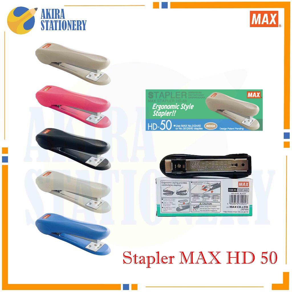 

Stapler MAX HD 50 Big / Mesin Staples Besar HD 50 / Jepretan Max HD-50 / Hecter Kertas isi staples no 3 ( 1 PCS )