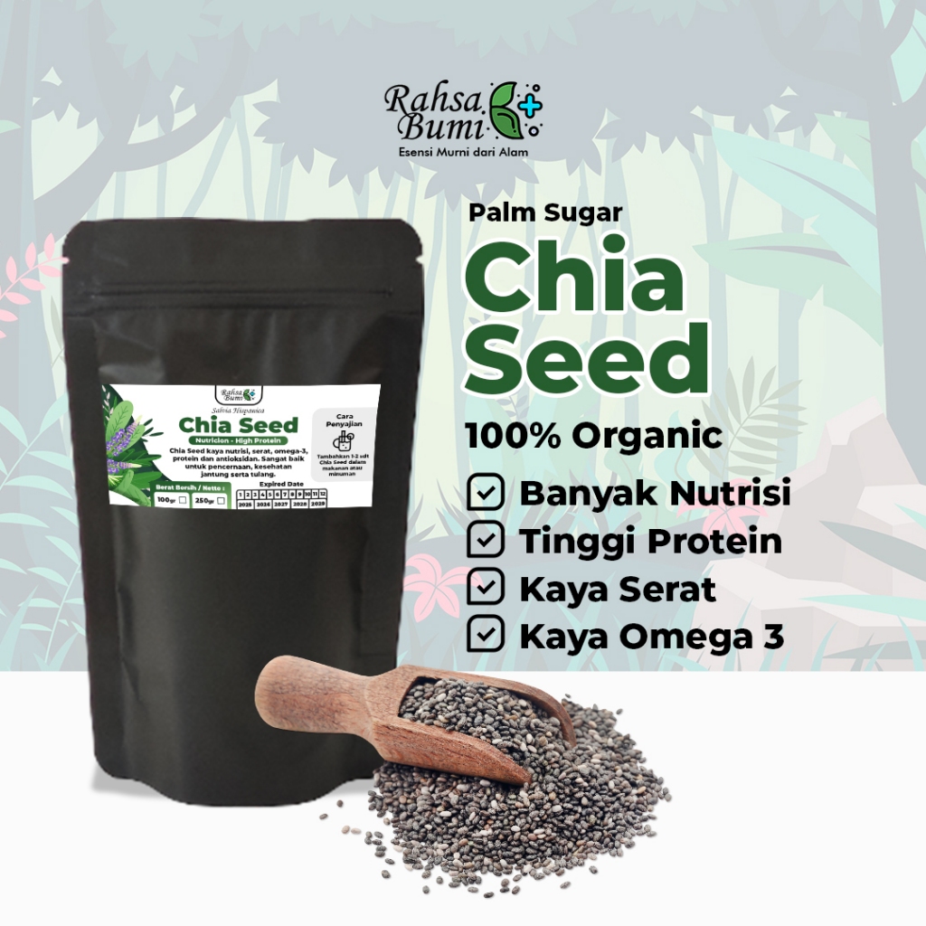 

CHIA SEED Organic untuk Diet Detoks - Cia Seeds Bii-bijian Superfood by RahsaBumi