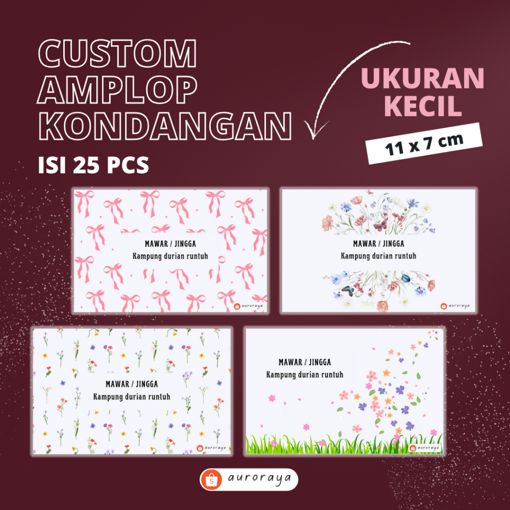 

AMPLOP KONDANGAN CUSTOM NAMA ALAMAT 25 PCS DESAIN KEKINIAN