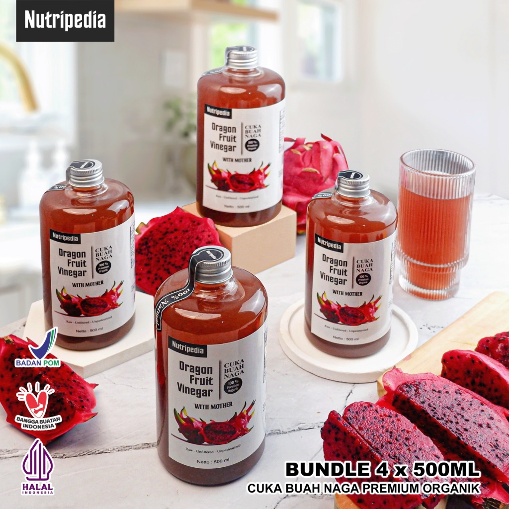 

Nutripedia - Cuka Buah Naga Paket Hemat 2 Liter / Cuka Naga 2 Liter