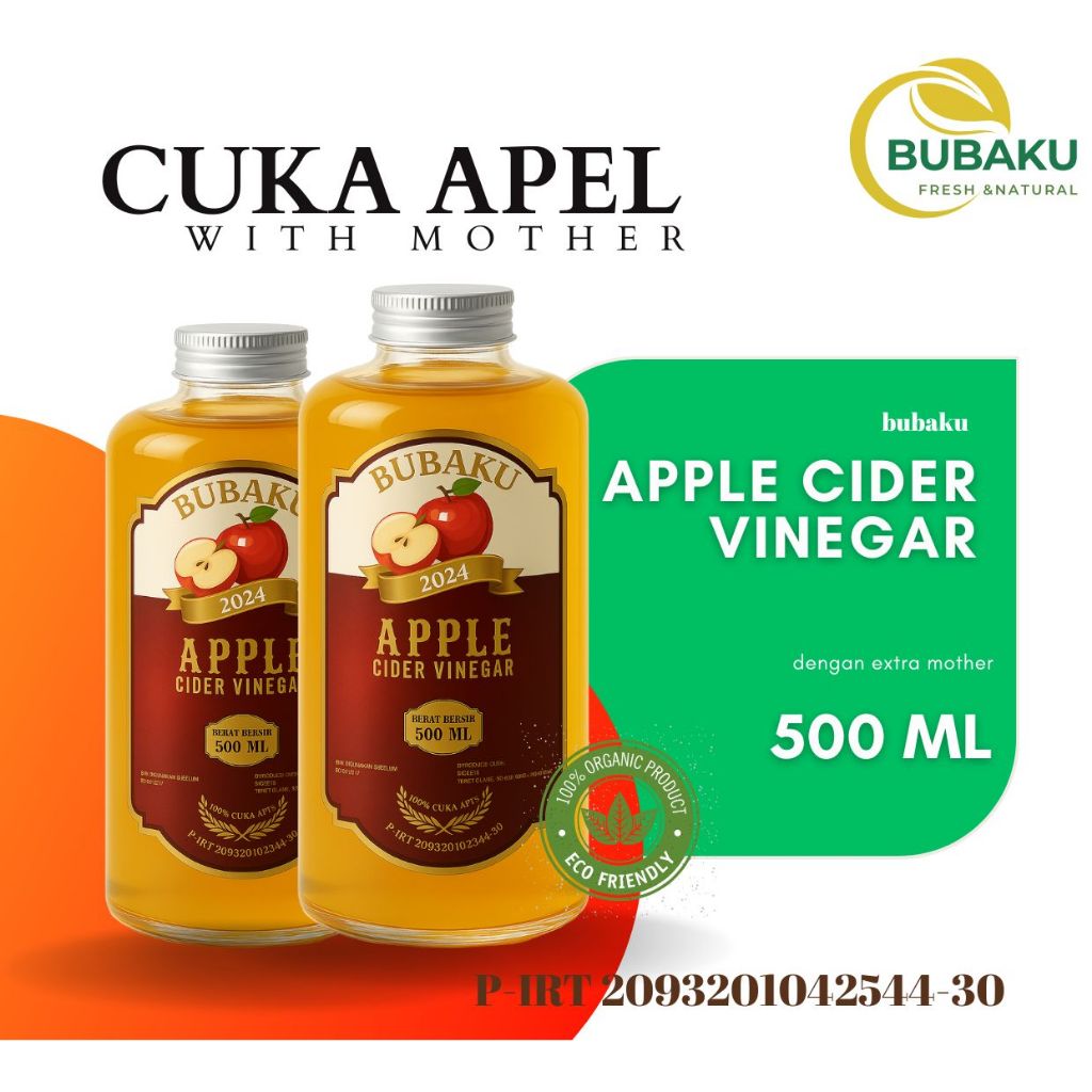 

Cuka Apel With Mother 500ml Original Apple Cider Vinegar Murni Tanpa Campuran 100% Asli -BUBAKU
