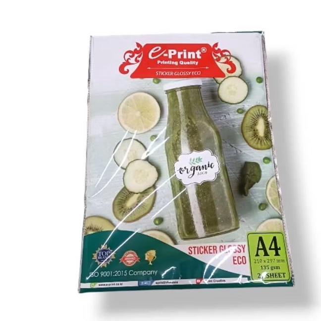 

RK EPRINT KERTAS STIKER MENGKILAP A4 135 GSM - E-PRINT GLOSSY STICKER ECO PHOTO PAPER A4 135 GSM