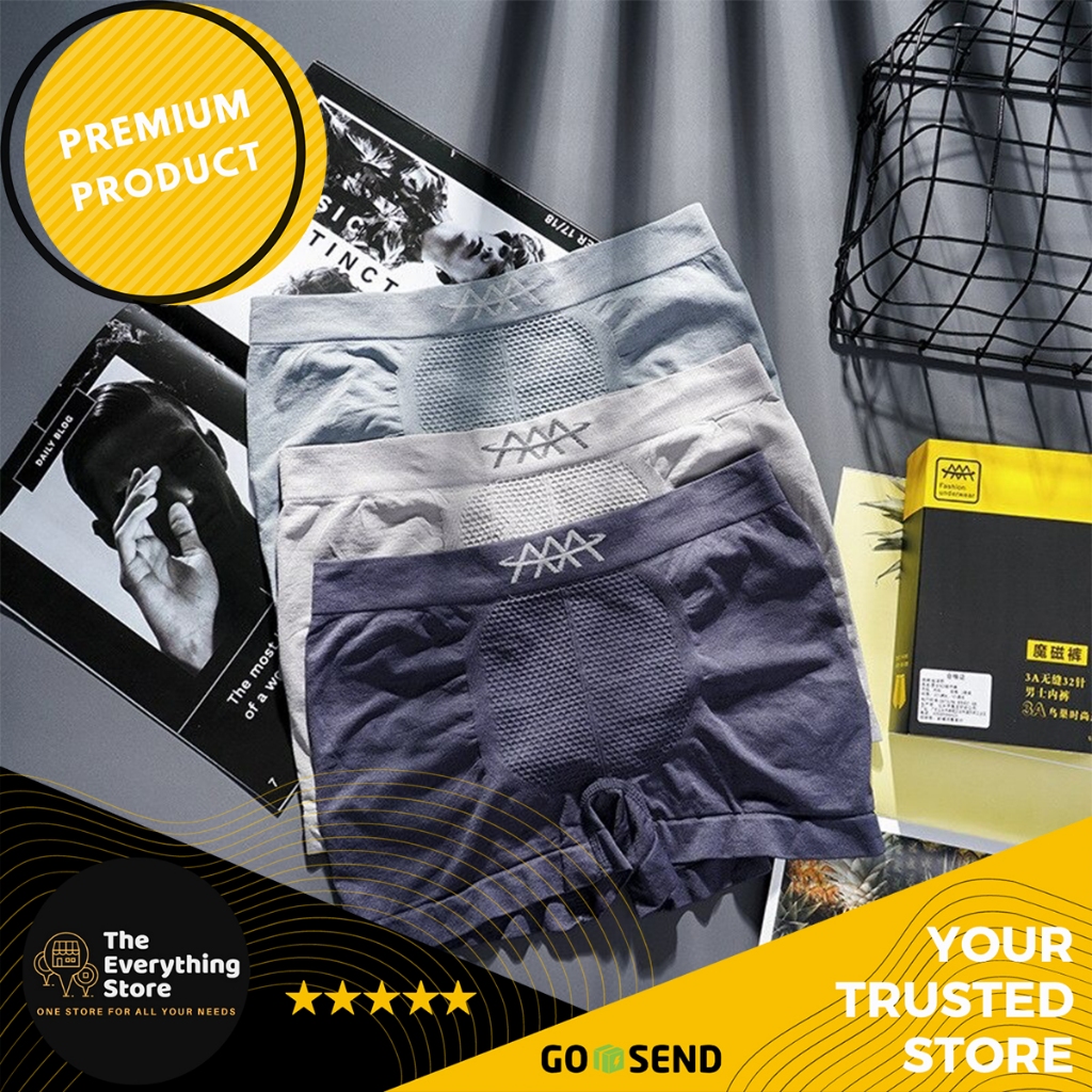 Celana dalam Pria Boxer Magnet untuk Therapy kesehatan Celana Dalam Pria Model Boxer Lembut & Stretc