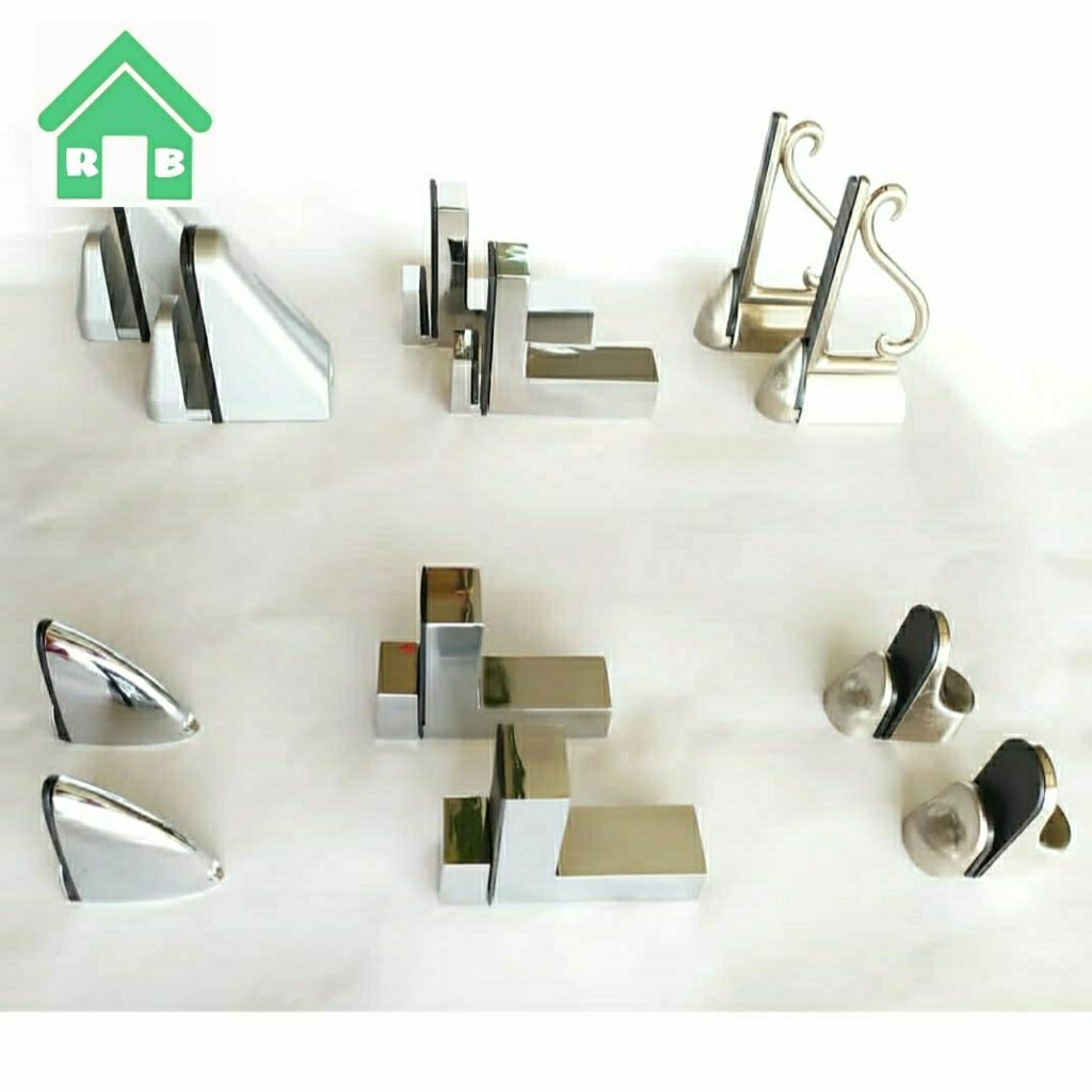 Plangset Kaca Tahanan Kaca Plangset Tatakan Kaca Penjepit Kaca Aksesoris Kaca Aksesoris Kamar Mandi