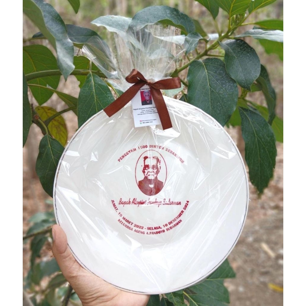 Souvenir piring sablon murah /souvenir piring custom /souvenir piring ceper sablon