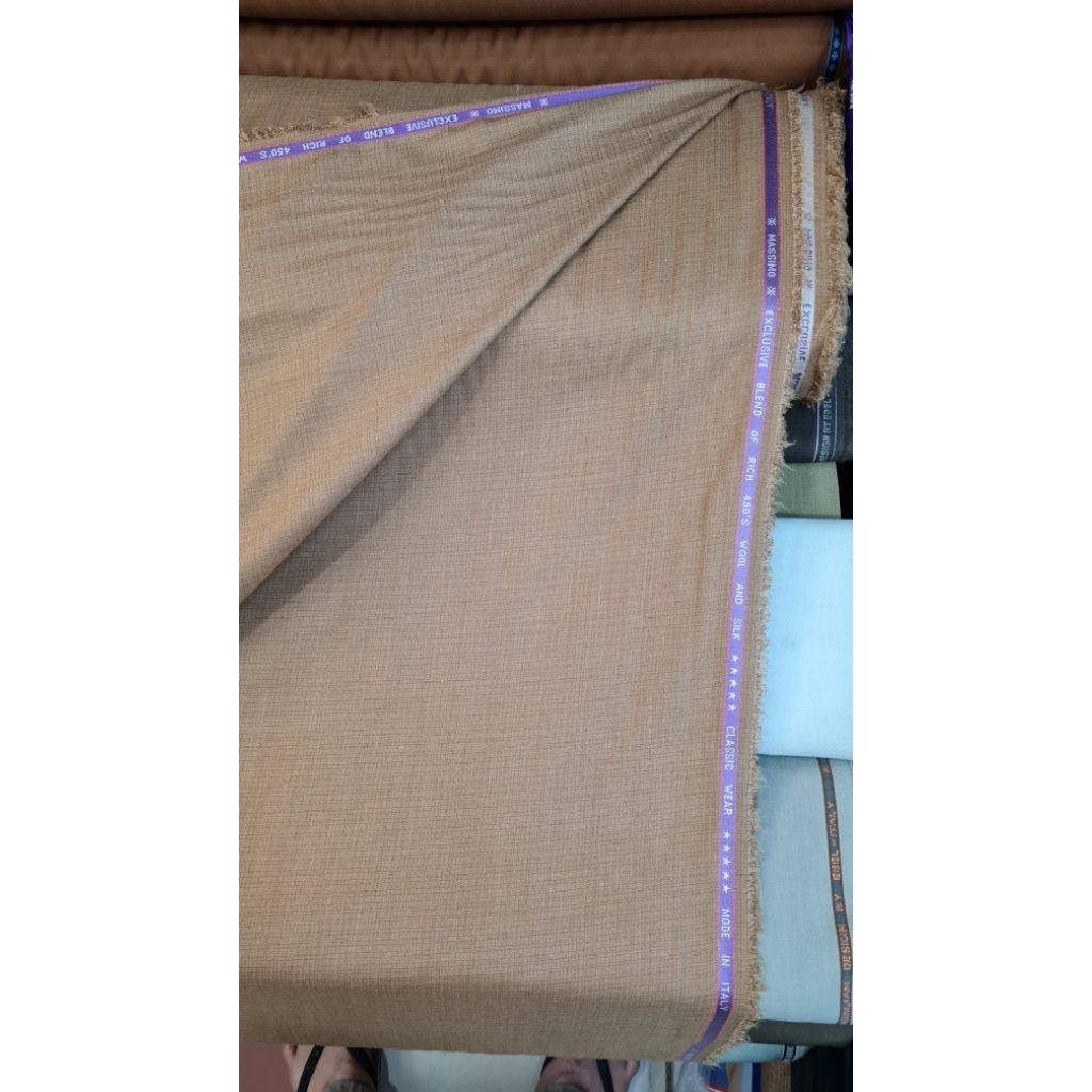 Kain Coklat khaki Tua motif/Baju Pemda PNS/ASN Premium/ Semi Wool
