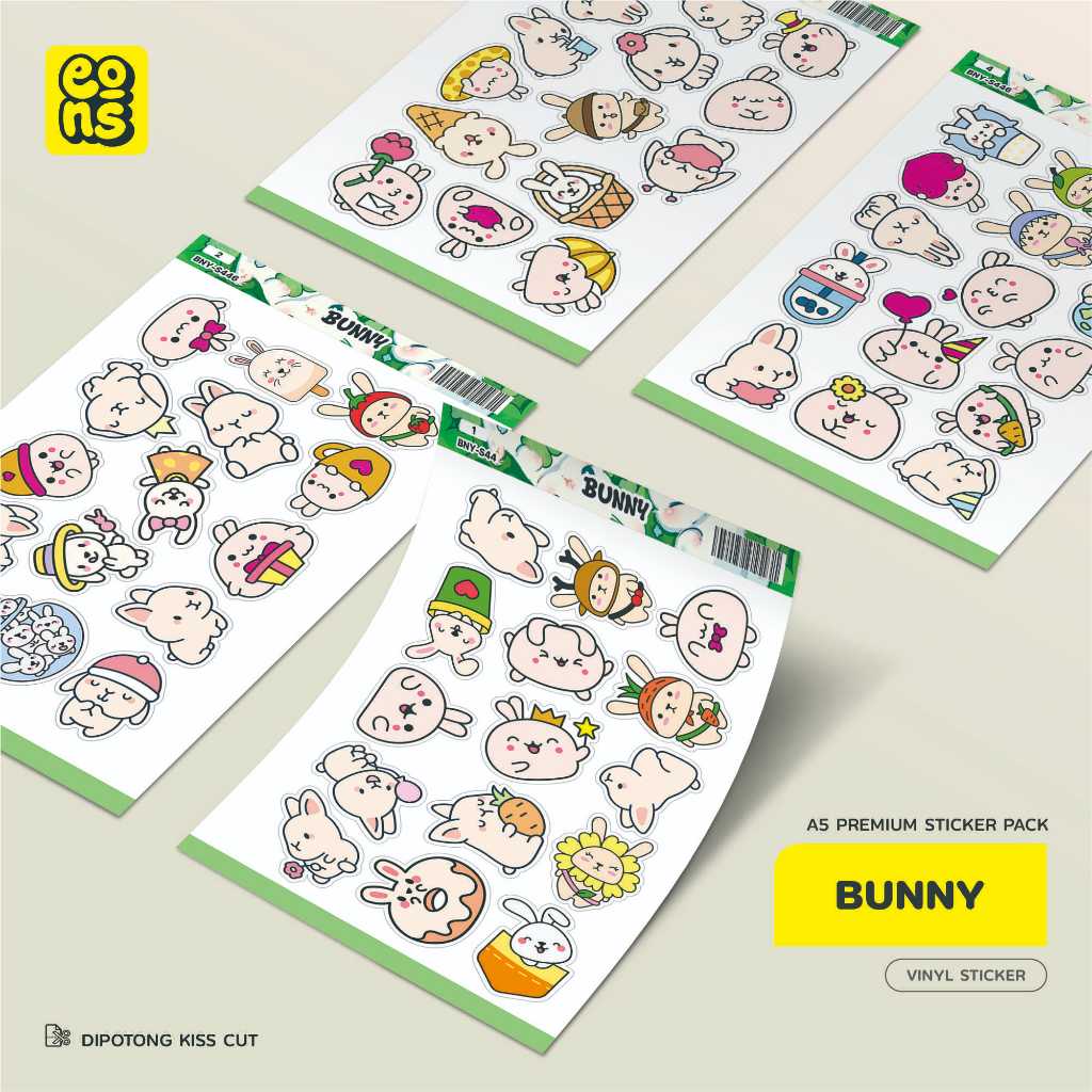 

Stiker Pack BUNNY Waterproof Aesthetic- untuk Laptop, Motor, dan Helm - Paper Stationery