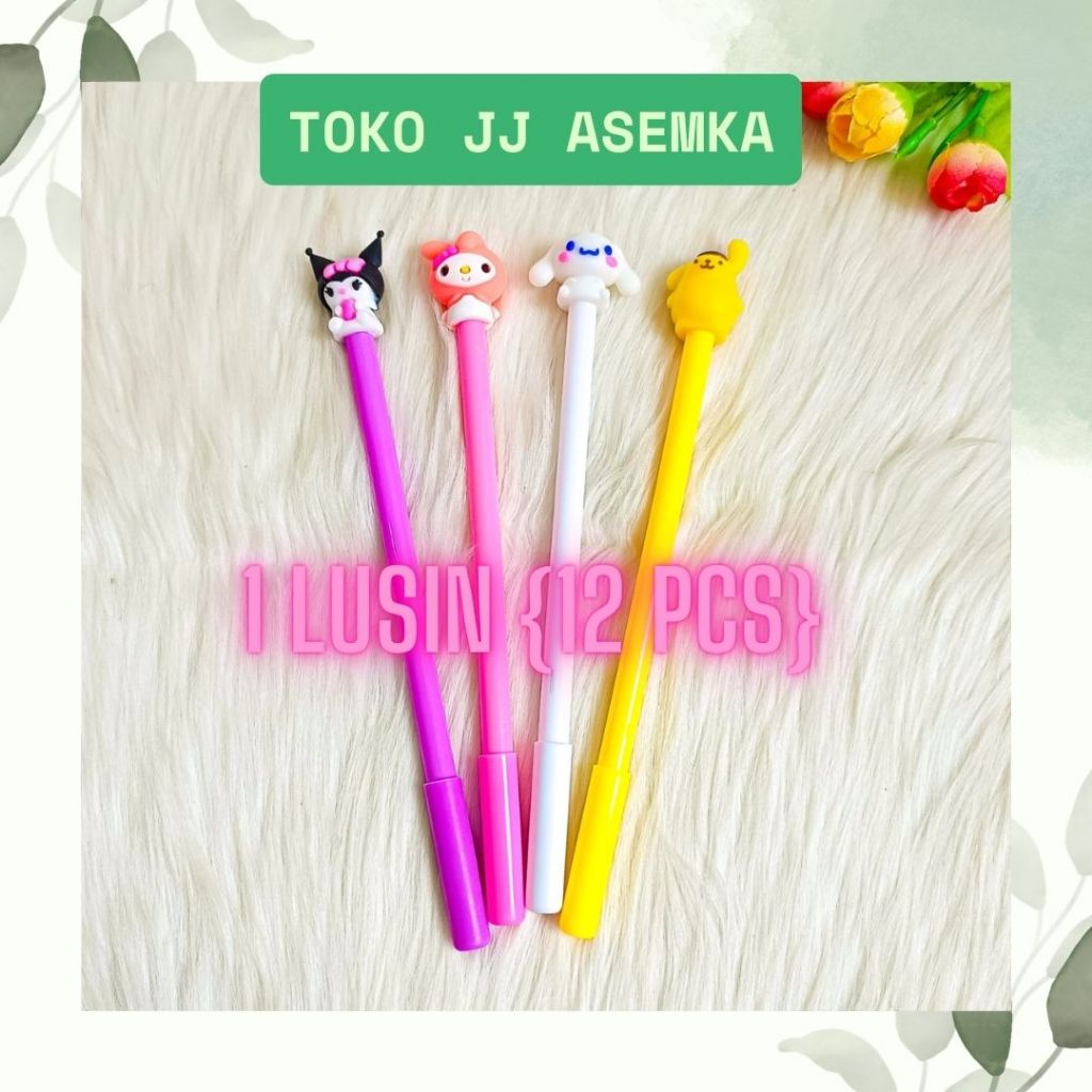 

12 PCS PULPEN GEL SANRIO KUROMI MELODY CINNAMOROL PURIN LUCU IMUT KARAKTER ALAT TULIS SEKOLAH MURAH COD
