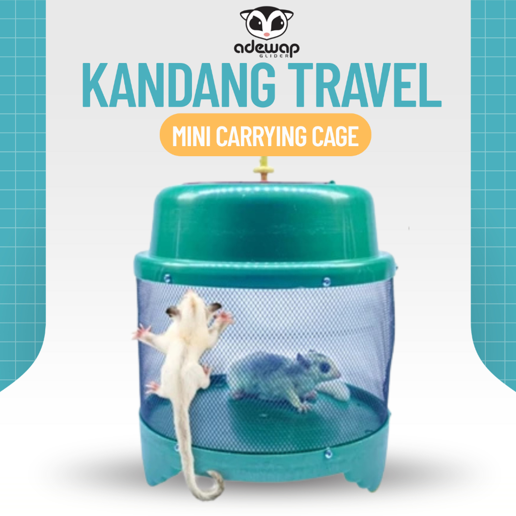 ADEWAP GLIDER Travel Cage Bulat Kandang Kecil Bulat Sugar Glider