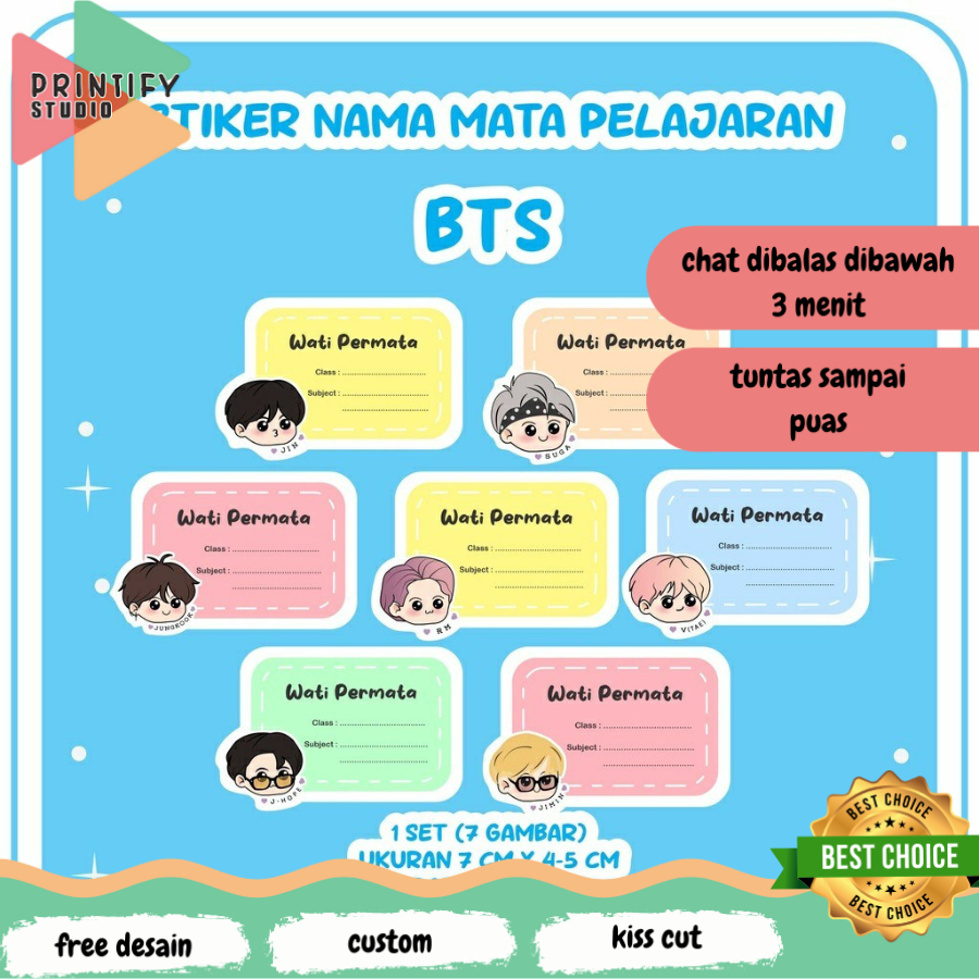 

Stiker Mata Pelajaran / Stiker Buku / Stiker Mapel