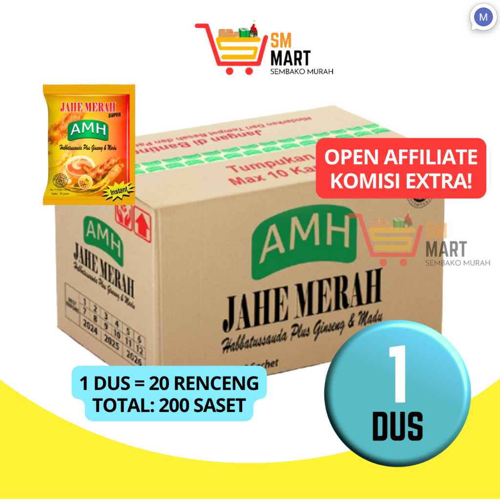 

[1 DUS] JAHE MERAH AMH ISI 20 RENCENG 1 DUS JAHE MERAH AMH 200 SASET EXP AMAN